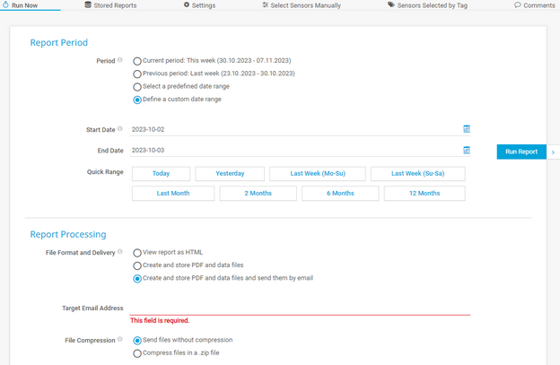 Run Report on Demand Run Report on Demand